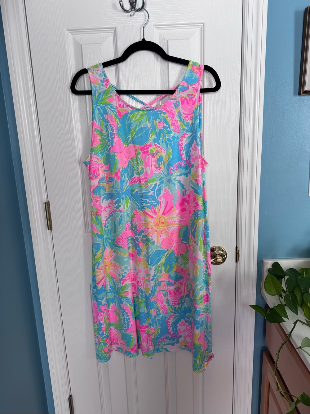 Lilly Pulitzer Pink Blue Green Floral Tank Dress